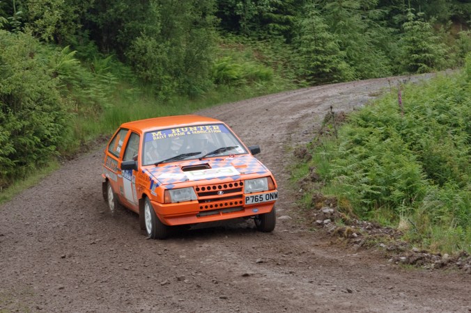 Michael Hunter & James McWhir on the Scottish Rally before retiring on ss1